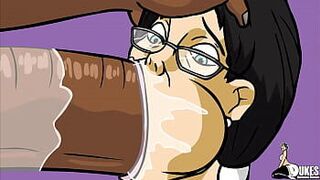 У меня есть эта большегрудая всезнайка, чтобы сосать мой толстый член - порно видео